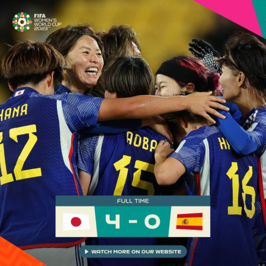 Japan Stuns Spain, 4-0, to Top Group C
