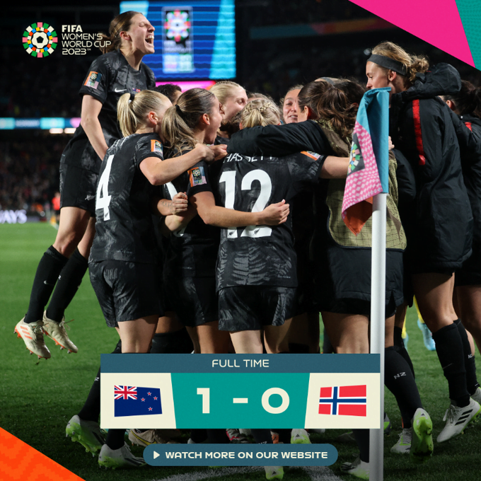 New Zealand Stuns Norway 1-0
