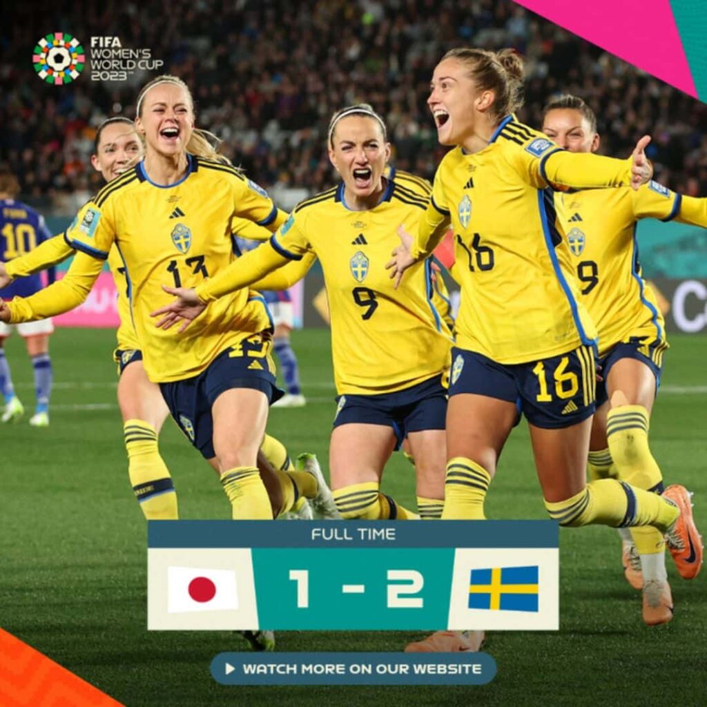 Sweden Edges Japan 2-1 Reach Women's World Cup Semifinals