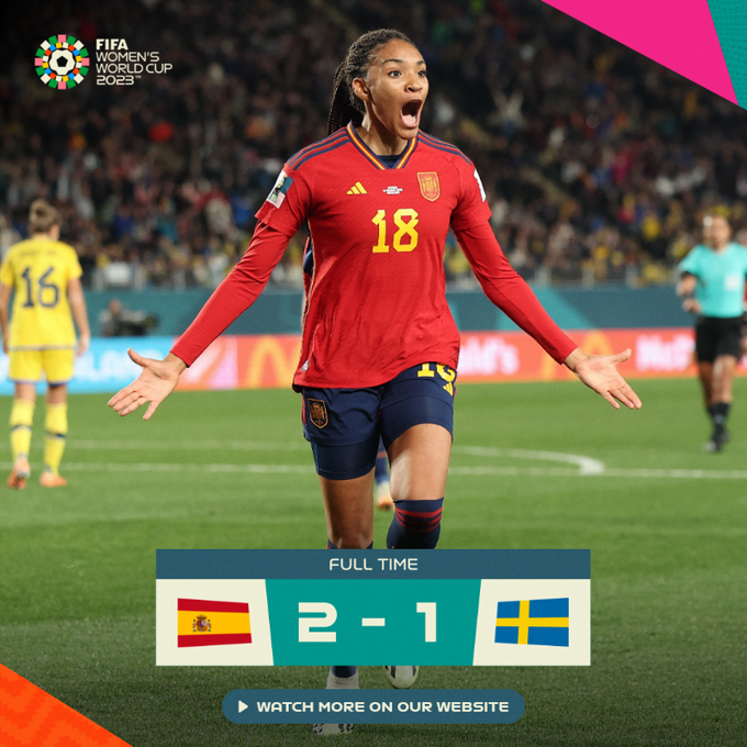 Spain Stuns Sweden 2-1 in Semi-final, Reaches World Cup Finals