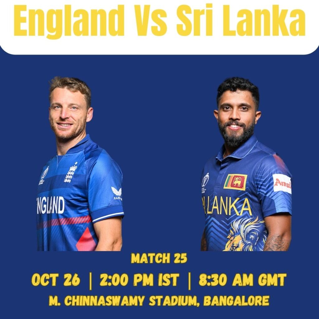 England vs Sri Lanka Cricket World Cup 2023 Match: Preview, Prediction, Key Battles