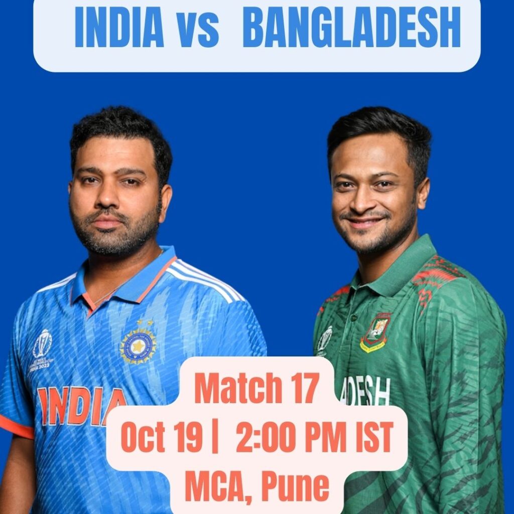 India vs Bangladesh Cricket World Cup 2023 Match Preview, Prediction, Pitch Report, Weather Report