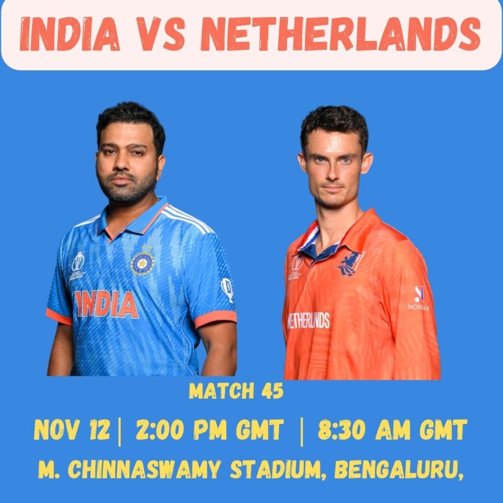 India vs Netherlands Cricket World Cup 2023: Match Preview, Prediction, Key Players, Pitch Report, Weather Report, Head-to-Head
